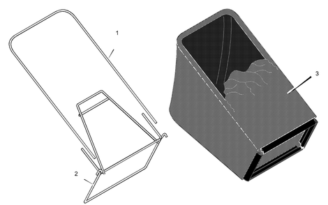 Bag Assembly Diagram and Parts List for 22265X8C 2001 Briggs and Stratton Lawn Mower